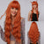 Splendid Colored Ombre Pink Wavy Hair Wigs with Bangs