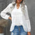 Spring Trend Embroidered Lace Detail Ruffled Collar V-Neck Lantern Sleeve Blouses