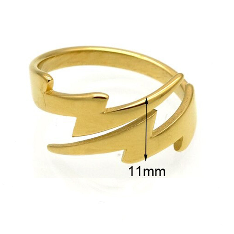 Stainless Steel Electrifying Style Lightning Bolt Rings – Boots N Bags ...