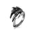 Stainless Steel Retro Gothic Dragon Claw Resizable Open Rings