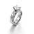 Stainless Steel Uplifted Zircon Couples Promise Engagement Rings Set