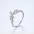 Sterling Silver Simple Olive Rhinestone Leaf Ring
