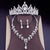 Stunning Rhinestone Tiara Crown Bridal Jewelry Set
