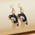 Cute and Sassy Cartoon Animal Cat Dangling Earrings