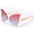 Stylish Oversized Butterfly Rimless Sunglasses