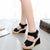 Stylish Pretty Lace Peep Toe Wedge Sandals