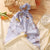 Summer Fashion Floral Print Bowknot Silk Scrunchy Elastic Hair Ties