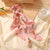 Summer Fashion Floral Print Bowknot Silk Scrunchy Elastic Hair Ties