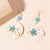 Summer Fashion Starfish and Seashell Natural Rattan Knit Earrings
