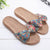 Summer Floral Ribbon Strap Comfy Slippers