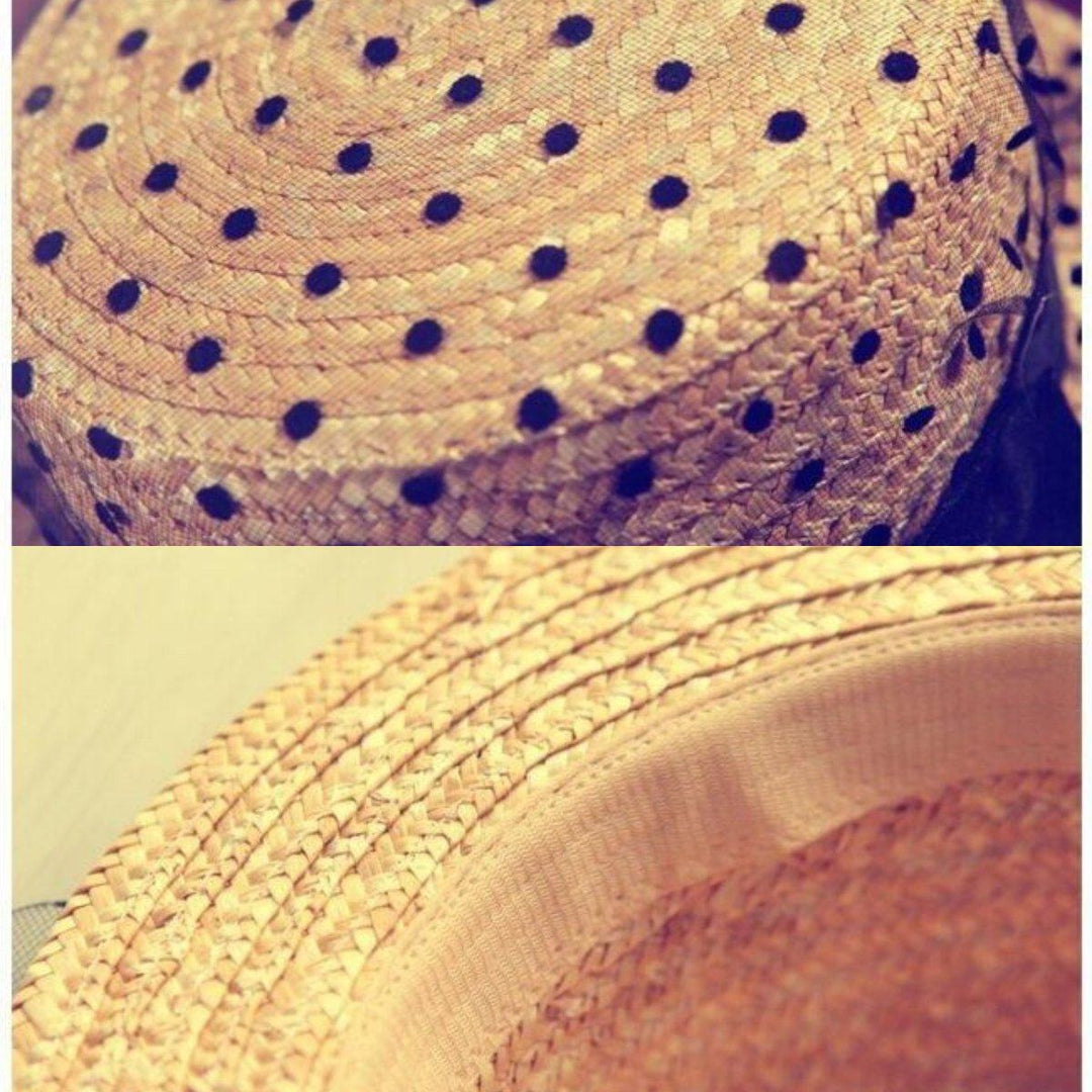 Summer Straw Hat With Black Lace Polka-Dot Design – Boots N Bags