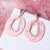 Sweet Pink Geometric Drop Dangle Gold Earrings