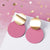 Sweet Pink Geometric Drop Dangle Gold Earrings