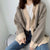 Thick and Loose Knitted Striped Long Sleeve Winter Cardigan Sweaters