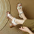 Timeless Genuine Leather Open Toe Buckle Strap Women's Square Heel Sandals