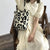 Top-Handle Large Capacity Leopard Print Canvas Shoulder Bags