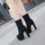 Trendy Chic Ultra High Heel Vegan Leather Boots with Side Zipper