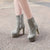 Trendy Chic Ultra High Heel Vegan Leather Boots with Side Zipper