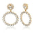 Trendy Crystal And Pearl Round Drop Earrings