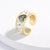 Trendy Hippie Bright-Colored Rhinestone Lucky Eyes Rings