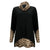 Trendy Leopard Print Double Layered Long Sleeve Plus Size Pullover Tops