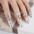 Trendy Rhinestone Accented Fingernail Protective Cover Jewelry Rings