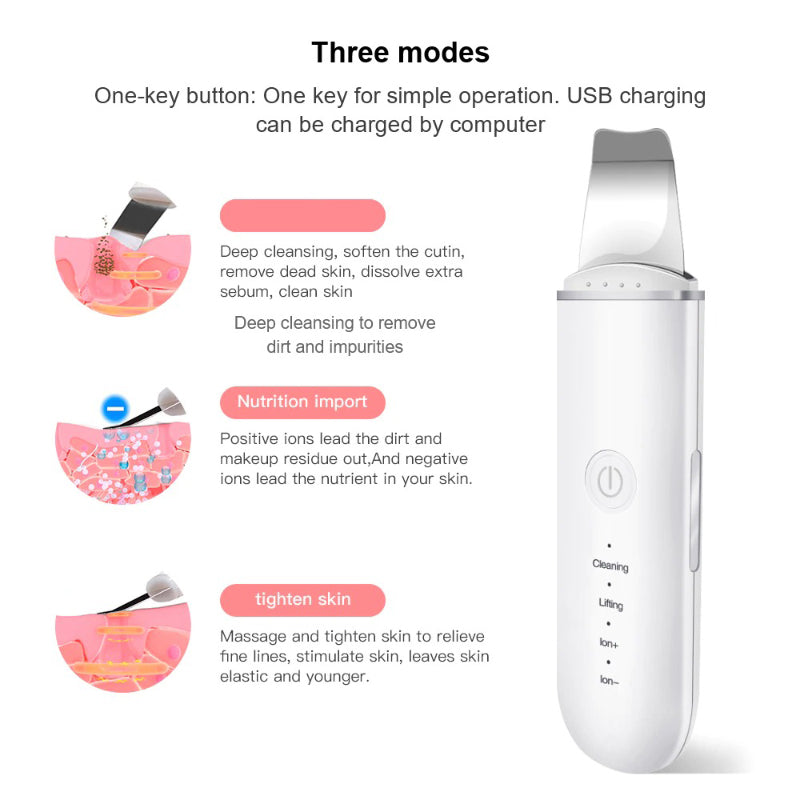 Ultrasonic Skin Scrubber with High Vibration Technology Boots N Bags Heaven Ultrasonic Skin Scrubber with High Vibration Technology Boots N Bags Heaven