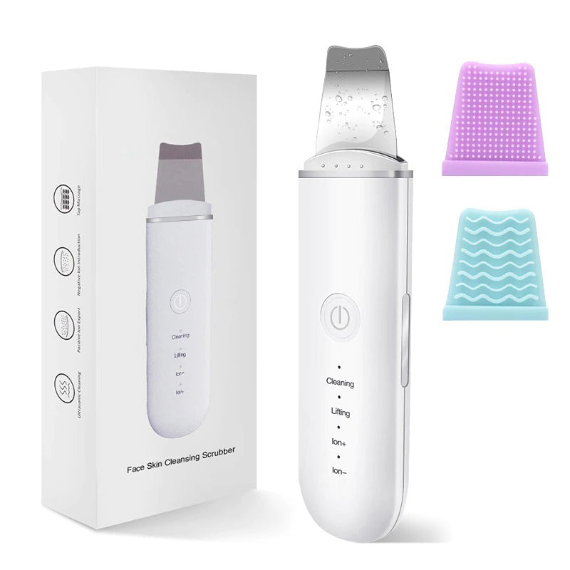 Ultrasonic Skin Scrubber with High Vibration Technology, White Ultrasonic Skin Scrubber with High Vibration Technology, White