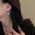 Vibrant Green Emerald-Inspired Zircon Hoop Earrings