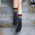 Vibrant Rainbow Mid Calf Retro Skater Socks