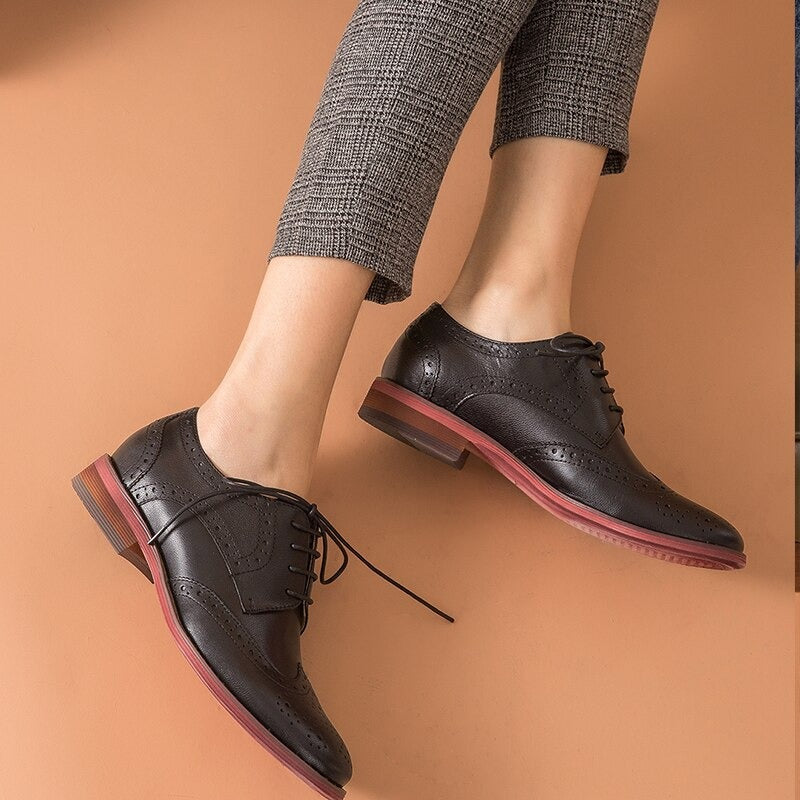 Alternative Leather Lace-Up Oxford Loafers Amazon.com | Women main image 2