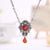 Vintage-Inspired Rhinestone Bejeweled Pendant Long Chain Necklaces