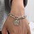 Vintage Layered Thick Chain with Coin Head Charm Bracelet