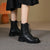 Vintage Platform Zipper Lace-Up Vegan Leather Ankle Boots