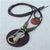 Vintage Round Wooden Statement Necklace