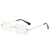 Voguish Rimless Gradient Rectangular Sunglasses