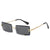 Voguish Rimless Gradient Rectangular Sunglasses