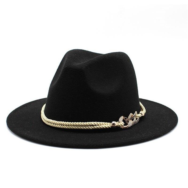 Chain Accent Faux Wool Felt Fedora IMG_3002_1024x.jpg?v=1759815483 main image 3