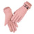 Windproof Internal Plush Vegan Leather Winter Gloves with Chic Bow Accent