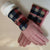 Windproof Plaid Fashion Full Finger Winter Touch Screen Plush Gloves