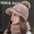 Winter Faux Fur Knitted Pompom Beanie Hats and Scarfs Set