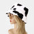 Winter Plush Cow Pattern Outdoor Bucket Hats
