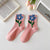 Women's Colorful and Artsy Flower Mid Length Socks