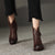 Women's Cowgirl Fashion V-Cutout Ankle Boots with Side Zipper Buckle