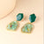 Women's Green Emerald Inspired Geometric Earring Collection
