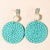Women's Pastel-Colored Round Rattan Knit Summer Earrings