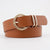 Women's Round Pin Buckle Vegan Leather Waist Belts