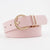 Women's Round Pin Buckle Vegan Leather Waist Belts