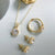 Zircon Adorned Necklace, Earrings, and Rings Jewelry Sets