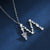 Zircon Adorned Pearl and Butterfly Initial Letter Pendant Necklace